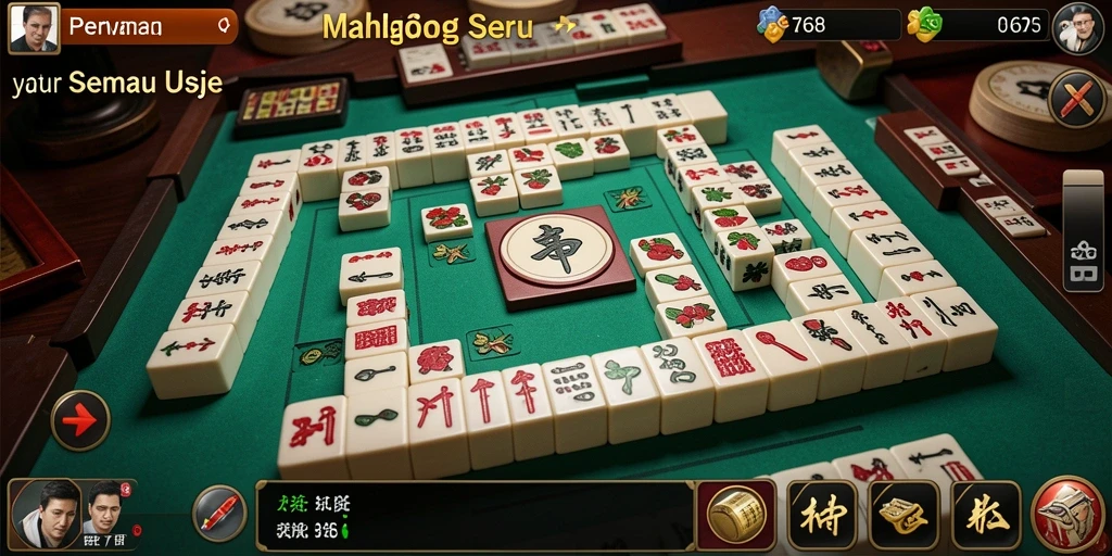 Tampilan gameplay Mahjong yang menarik dan seru di 8768.