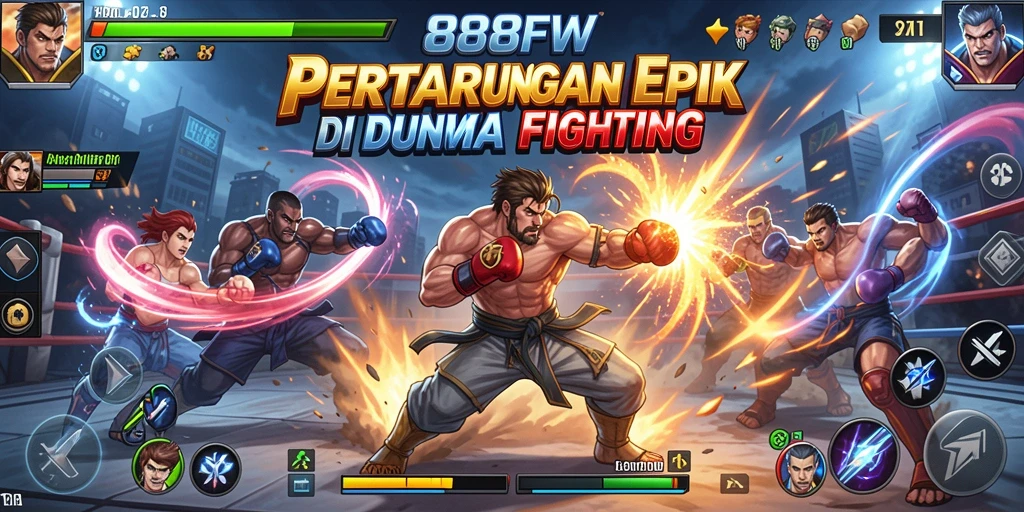 Gameplay seru 888FW dengan pertarungan mendebarkan.