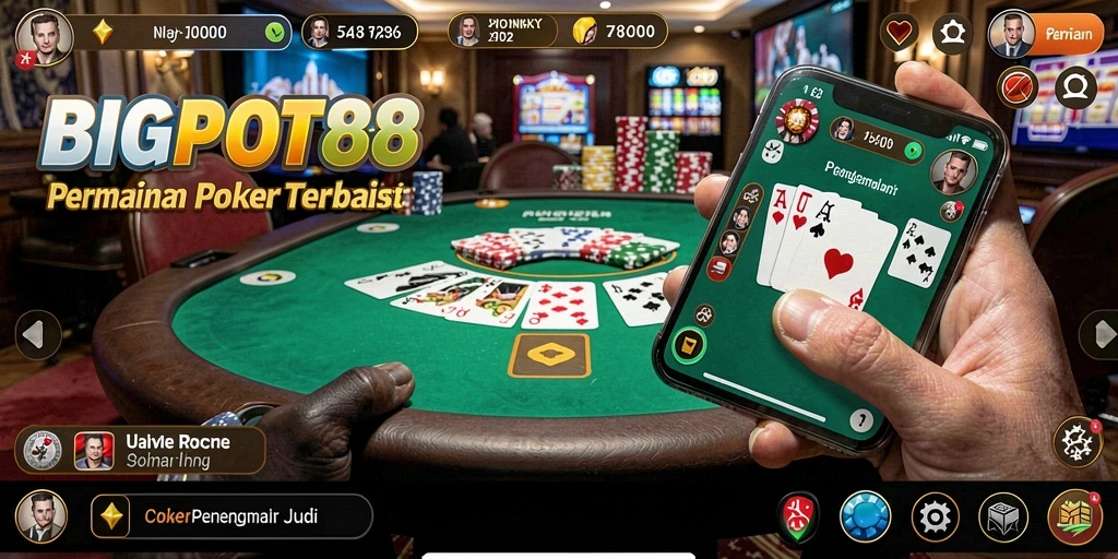 Gameplay Poker mengasyikkan di aplikasi BIGPOT88 yang penuh tantangan.