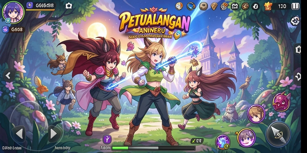 Screenshot utama G668 menampilkan pertarungan karakter anime yang seru.