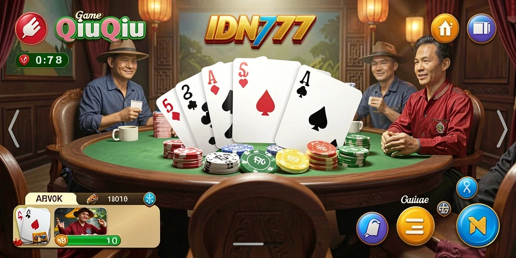 Tampilan gameplay seru dari game QiuQiu IDN777.