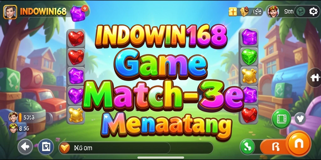 Tampilan gameplay seru di INDOWIN168 dengan level match-3 yang menantang.