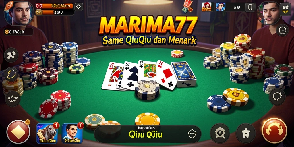Tampilan gameplay QiuQiu yang menegangkan dalam MARIMA77.