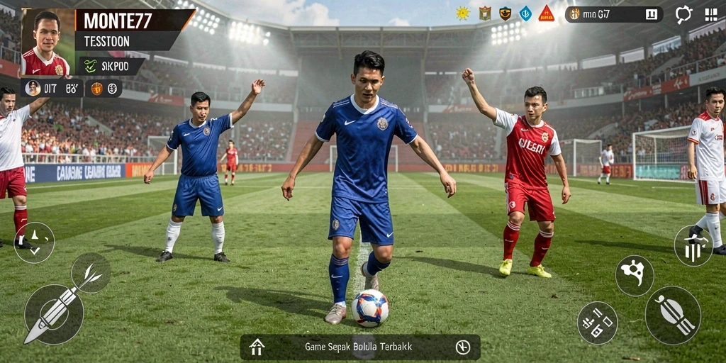Gameplay seru dari MONTE77 yang menampilkan aksi sepak bola.