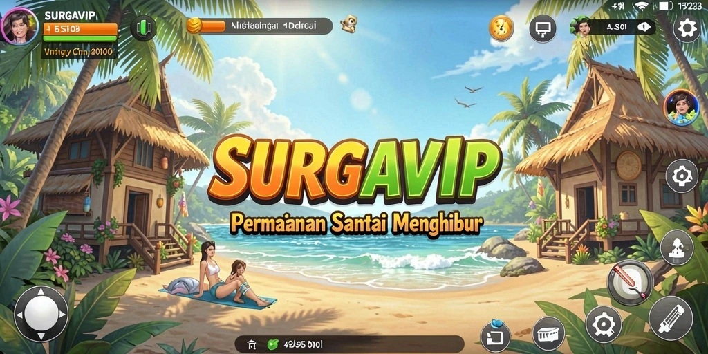 Tampilan gameplay SURGAVIP yang mengasyikkan dengan level yang berwarna-warni.