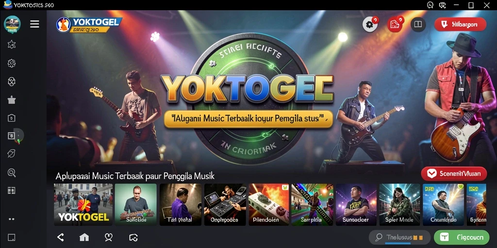 Tampilan utama YOKTOGEL dengan berbagai lagu yang tersedia.
